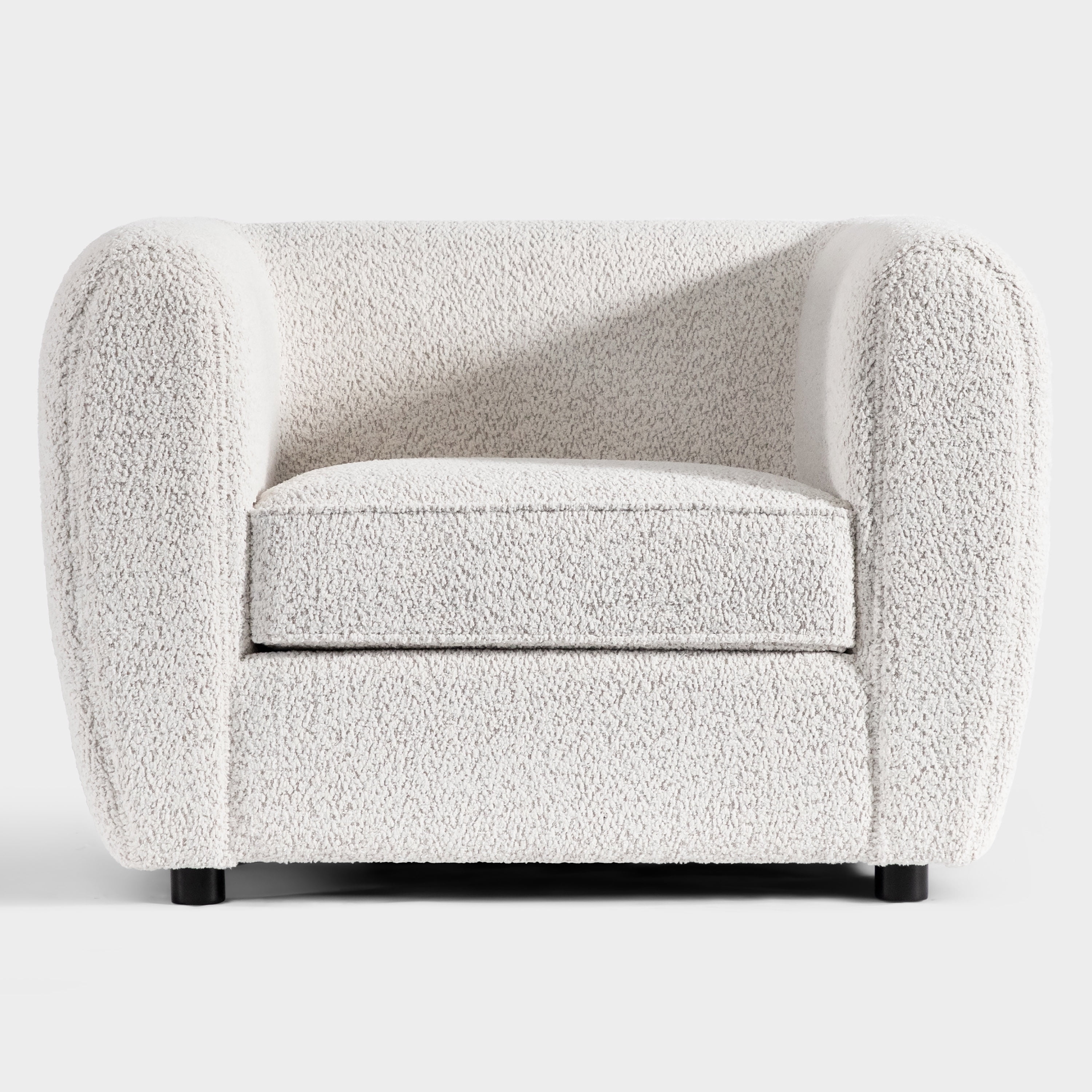 Furniture of America Nallia Tuxedo Style Upholstered Boucle Fabric White Accent Chair