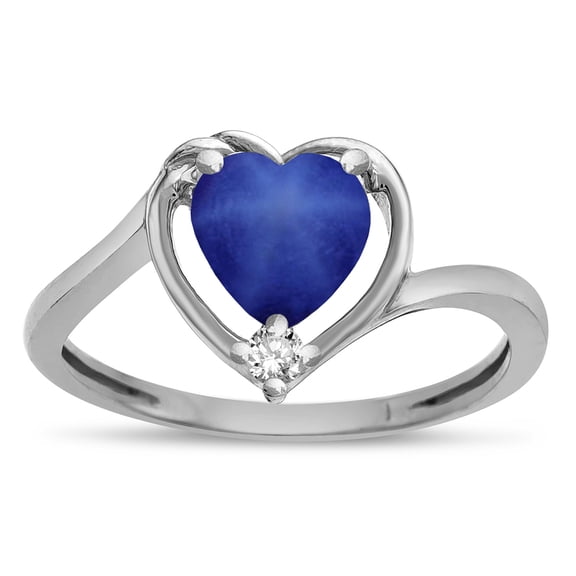 Star K � Created Star Sapphire Heart Bypass Love Knot Promise Ring