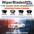 thumbnail image 2 of 2001 Bentley Continental Beam Wiper Blades Wipers w/1yr Warranty (Set of 2) (WiperBladesUSA), 2 of 5