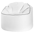 thumbnail image 1 of Gouchee Home Tube Cozy White Faux Leather Bean Bag Chair – Modern Round Lounger with Polystyrene Bead Filling, Lightweight & Durable for Dorm or Living Room, 1 of 3