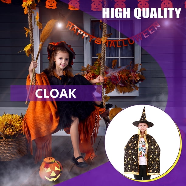 Costume d'halloween pour enfants | Cape de magicien sorcière, Cape, Robe et chapeau pour garçon