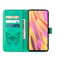 thumbnail image 5 of Design for Samsung Galaxy S22 Ultra 6.8 Inch Wallet Case, PU Leather Stylish Butterfly Flower Pattern Shockproof Flip Folio Phone Cover with Kickstand Wrist Strap Card Slots Magnetic Clasp Case,Green, 5 of 10