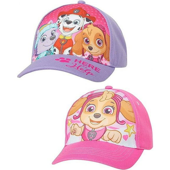 Nickelodeon Girls Paw Patrol Hat – 2 Pack Baseball Cap, Adjustable Strap (Toddler/Girl)