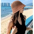 thumbnail image 4 of CoCopeaunts Womens Woven Sun Hats Floppy Wide Brim Bucket Hat Hollow Breathable Foldable Summer Beach Cap Straw Hat, 4 of 7