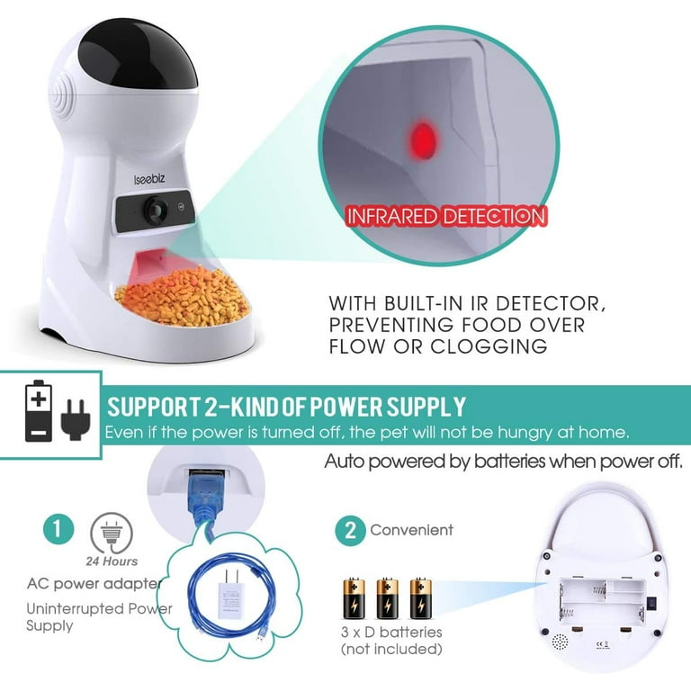 Iseebiz automatic discount cat feeder 3l