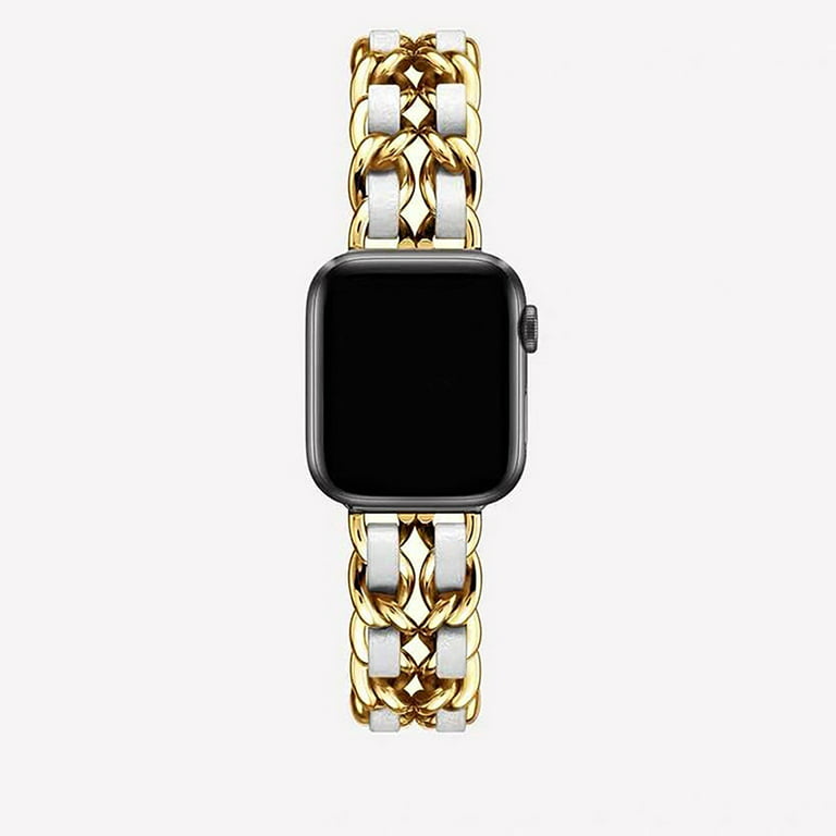 Luxury Braided Leather Designer Apple Watch Band Strap for iWatch Series SE 6/5/4/3/2/1, 42mm/44mm / Black