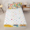 thumbnail image 4 of Homewish Cartoon Pet Dog Zipper Twin Comforter Sets with Fitted Sheet and 2 Pillowcases,Funny Animal Zipper Bedding Set,Cream,Polkadot Reversible,4pcs, 4 of 8