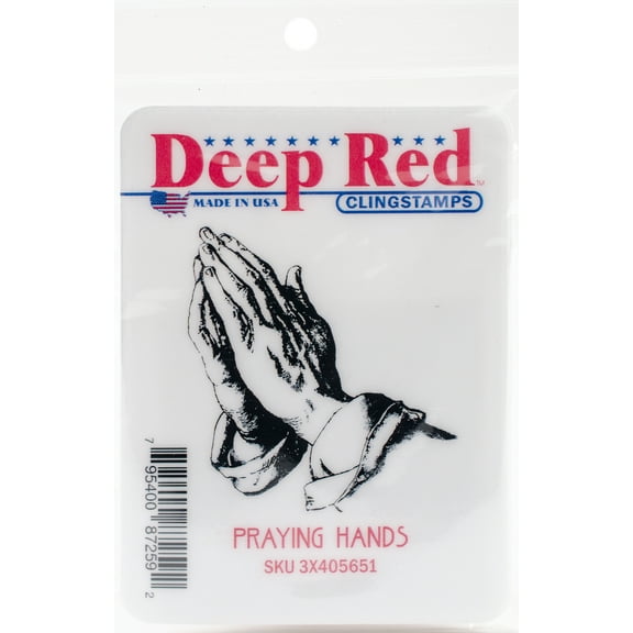 Deep Red Cling Stamp 3"X4"-Praying Hands