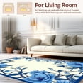 thumbnail image 2 of ODIKA 5'x7' Machine Washable Non-Slip Area Rug, Summer Blossom Cascade with Flowing Leaf Motifs High Traffic Rug, Blue, 229161, 2 of 7