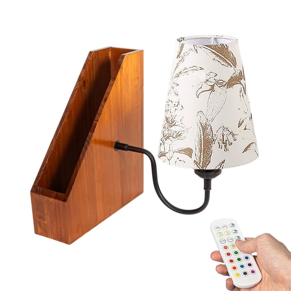 Kiven Cordless Bookshelf Lamp, Rechargeable Bookcase Lighting,Farmhouse Decorative Nightstand Storage Box with LED Light, Cordless Table Lamp for Bedside Bookshelf Cabinet DZ0375-C