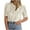 Beige, variant on hotojiny Womens Lace Tops 3/4 Length Sleeve Button Down Shirts Casual Lightweight Blouse Spring Summer Fashion Outfits