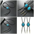 thumbnail image 2 of Bolo Tie for Men Western Cowboy Necktie Turquoise Bolo Tie Pendant Necklace Costume Accessories Vintage Bolo Ties, 2 of 9