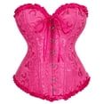 thumbnail image 2 of COMVALUE Corset Tops for Women Bustier Shapewear Lingerie Lace Waist Push Up Bodysuit (Red, 3XL), 2 of 3