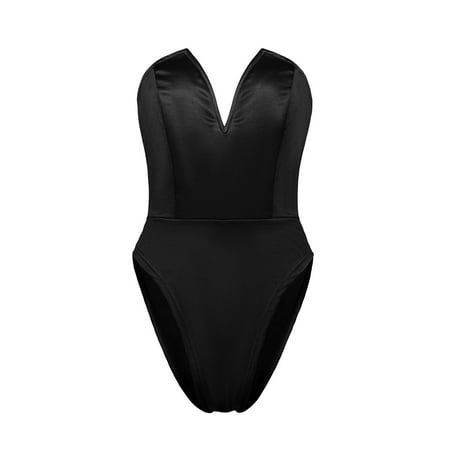 

Aayomet Petite Jumpsuits for Women Women s Backless Bodysuit Glitter Sleeveless V Neck Chain Tank Party Clubwear Black XL