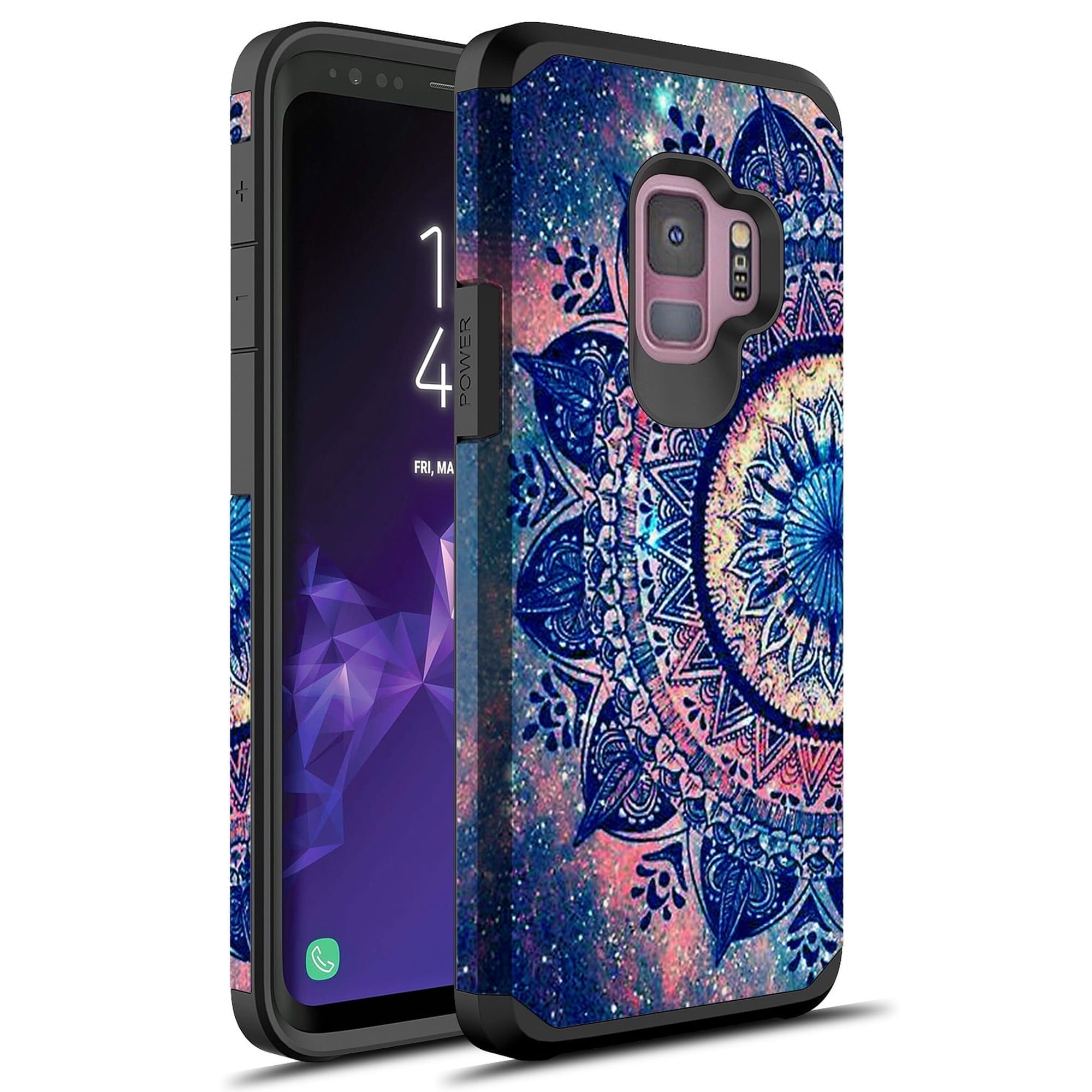 Samsung Galaxy S9 Case, Rosebono Slim Hybrid Shockproof Hard Cover Graphic Fashion Colorful Skin Cover Armor Case for Samsung Galaxy S9 (Mandala)