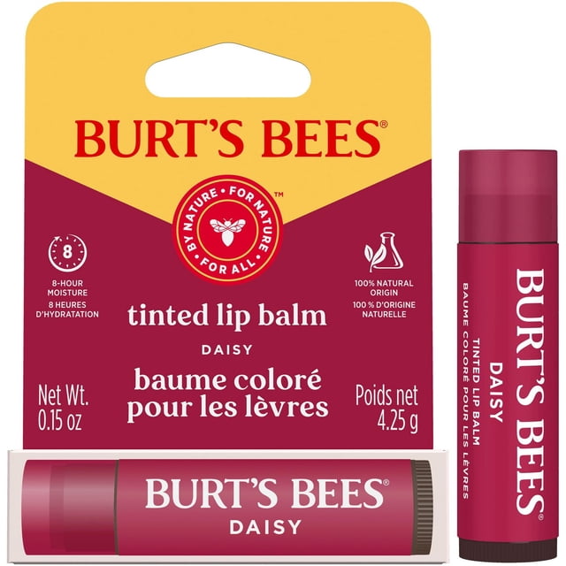 Burt's Bees 100% Natural Origin Moisturizing Tinted Lip Balm, Daisy with Shea Butter
