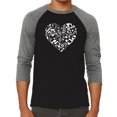 thumbnail image 1 of Men's Raglan Baseball Word Art T-shirt - Heart Notes, 1 of 2