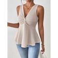 thumbnail image 4 of Women'S V Neck Twist Front Summer Going Out Crop Tops  S, 4 of 8