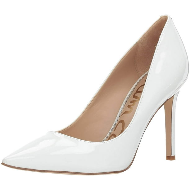 Sam Edelman - Sam Edelman Hazel Bright White Patent Pointed Stiletto Dress Shoes Pumps - Walmart
