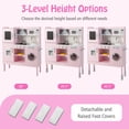 thumbnail image 4 of Costway Kids Pretend Kitchen Play Set Toddler Toy Wooden Chef Height Adjustable with Sounds, 4 of 10