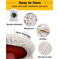 thumbnail image 3 of Round Tablecloth with Elastic Flower Purple Grey Cherry Blossoms Cotton Linen Background Waterproof Stain-proof Table Cover Wipeable Fitted Table Cloths for 45"-54" Round Tables Dining Kitchen, 3 of 6