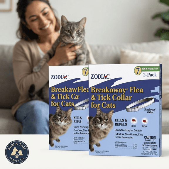 Zodiac Breakaway Flea & Tick Collar for Cats Up to 7 Months Protection 2-Pack