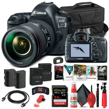 Canon EOS 5D Mark IV Camera W/ 24-105mm f/4L II Lens 1483C010 - Basic Bundle