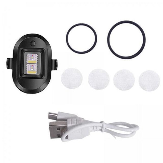 Bunblic 4x Strobe Lights Warning Lamp Rechargeable Battery Flash Lamp RGB LED Lights Anti Collision Light for Pro/ Mini/ Accessories 4 Pcs