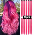 thumbnail image 1 of Typpkmm 10 Uds. Extensiones SintéTicas De Pelo De Colores Clip Colorido En El Cabello Extensiones De Cabello Liso SintéTico De 22 Pulgadas Para NiñOs, 1 of 7