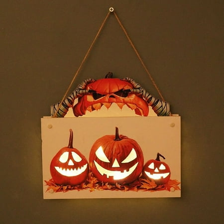 

Wooden Halloween LED Night Light House Number Pumpkin Halloween Doorplate 1