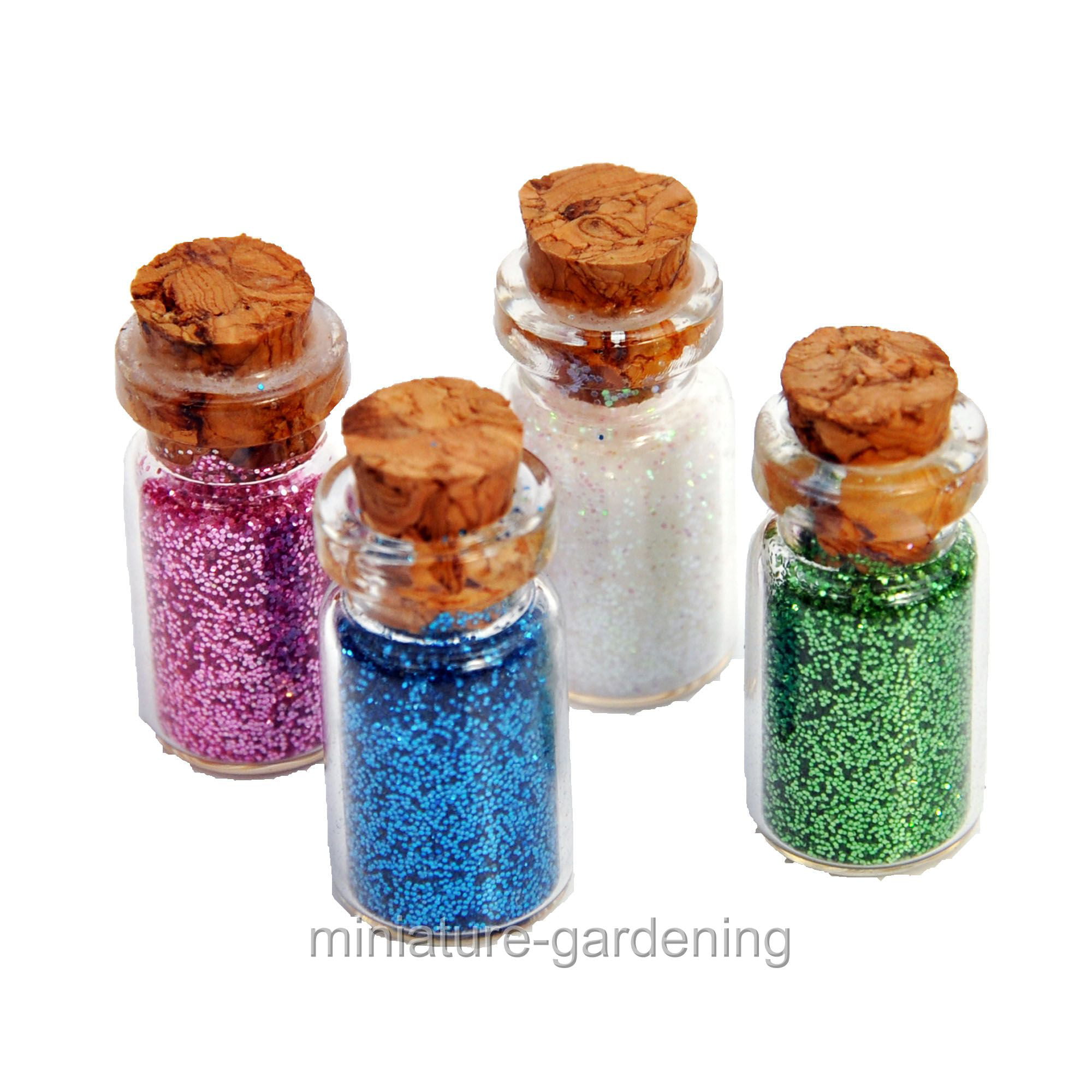  DARICE Glass Fairy Dust Bottles with Glitter, 4 Colors