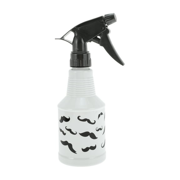 Unique Bargains 1 Pc Refillable Spray Bottles Moustache Pattern Hair Spray Bottles for Hair 300ml Black White