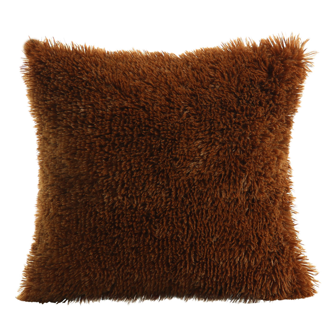 Unique Bargains Throw Pillow Case Faux Fur Fuzzy Cushion Cover Home