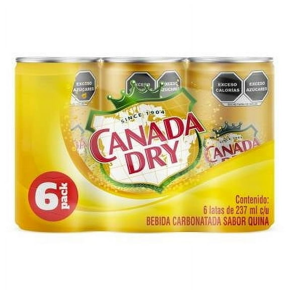 Agua tónica Canada Dry 6 latas con 237 ml c/u