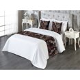 thumbnail image 3 of Jungle Bed Runner Set, Botanical Inspired Forest Motif of Fern Leaves and Succulents Pattern, Decorative Bedding Scarf & 2 Pillow Shams for Hotels Homes, King, Dark Maroon and Eggshell, by Ambesonne, 3 of 3