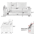 thumbnail image 3 of Hommoo 71" Corduroy 2-Seater Sofa with Storage and USB port, Modern Loveseat Sofa for Apartment, Home&Office, White, 3 of 9