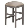 thumbnail image 2 of 24 Inch Wood Counter Stool Set of 2 Cushioned Farmhouse Design Gray, 2 of 6