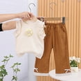 thumbnail image 2 of Toddler Clothes For Girls Girl Clothes Toddler Girl Summer Outfits Sleeveless Flower Tops Wide Leg Pants Kids Clothing Set, 2 of 3
