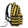 thumbnail image 3 of Hirioo Striped With Bees Print Laptop Backpack Lightweight Casual Travel Daypack for College Workplace Travel, 3 of 5