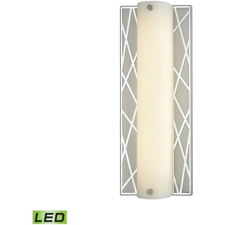 

Bathroom Vanity 1 Light Fixtures With Polished Stainless and Matte Nickel Finish Metal/Glass Material Integrated Bulb 5