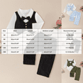 thumbnail image 3 of Emitonse Toddler Suit Boys Baby Wedding Dress Clothes Boys Formal Vest Suit Babys First Birthday Gentlemans Bow Tie Overalls Suit Piano Performance Outfit Blue,Size 12-18 Months, 3 of 5
