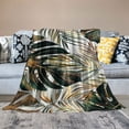 thumbnail image 2 of Nawypu  Green Gold Throw Blanket Tropical Palm Leaf Ultra Soft Warm Blanket Lightweight Plush Fuzzy Throw Blanket for Couch Sofa Christmas Decorations, 2 of 6