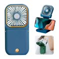thumbnail image 1 of Mini ventilador colgante portátil recargable de 3000 mAh con 3 velocidades, potente mini ventilador para exteriores, pequeño ventilador de escritorio para viajes, oficina, escuela (azul) brillar Hogar, 1 of 5