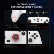 GameSir Nova Lite 2.4g وحدة تحكم لاسلكية لنظام التشغيل Windows PC و iPhone و Android و Switch & Steam Deck و Bluetooth Controller Gamepad with Hall Effect Trigger و Turbo و Rumble Vibration (White)