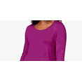 thumbnail image 2 of JM COLLECTION Womens Pink Long Sleeve Scoop Neck Top Petites PXL, 2 of 3