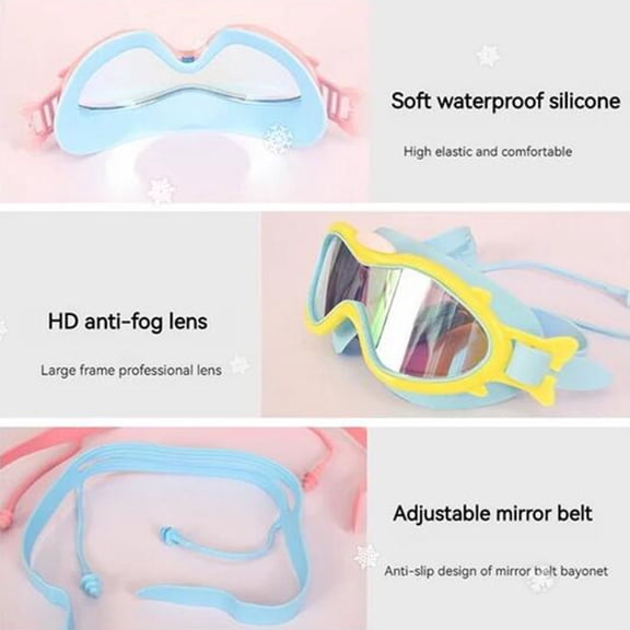 EUDIDV Adjustable Swim Goggles,Kids Swim Goggles For Age 3-15, 1 Pack Kids Goggles For Swimming With Nose Cover, No Leaking, Anti-Fog,,Swim Goggles Men,Anti-Fog Swim Goggles