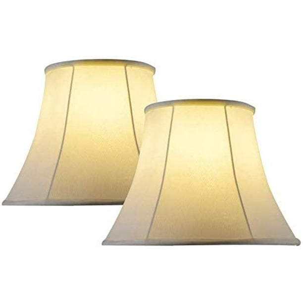 Lampshades For Table Lamp Set Of 2 Large Bell Lamp Shades For Table Lamps Fabric Beige White 5.5X11.8X7.87Inch Assembly Required Spider