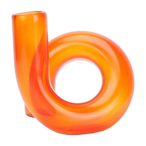 Large Orange Glass Vase Shaped Lightweight Nordic Style Decor