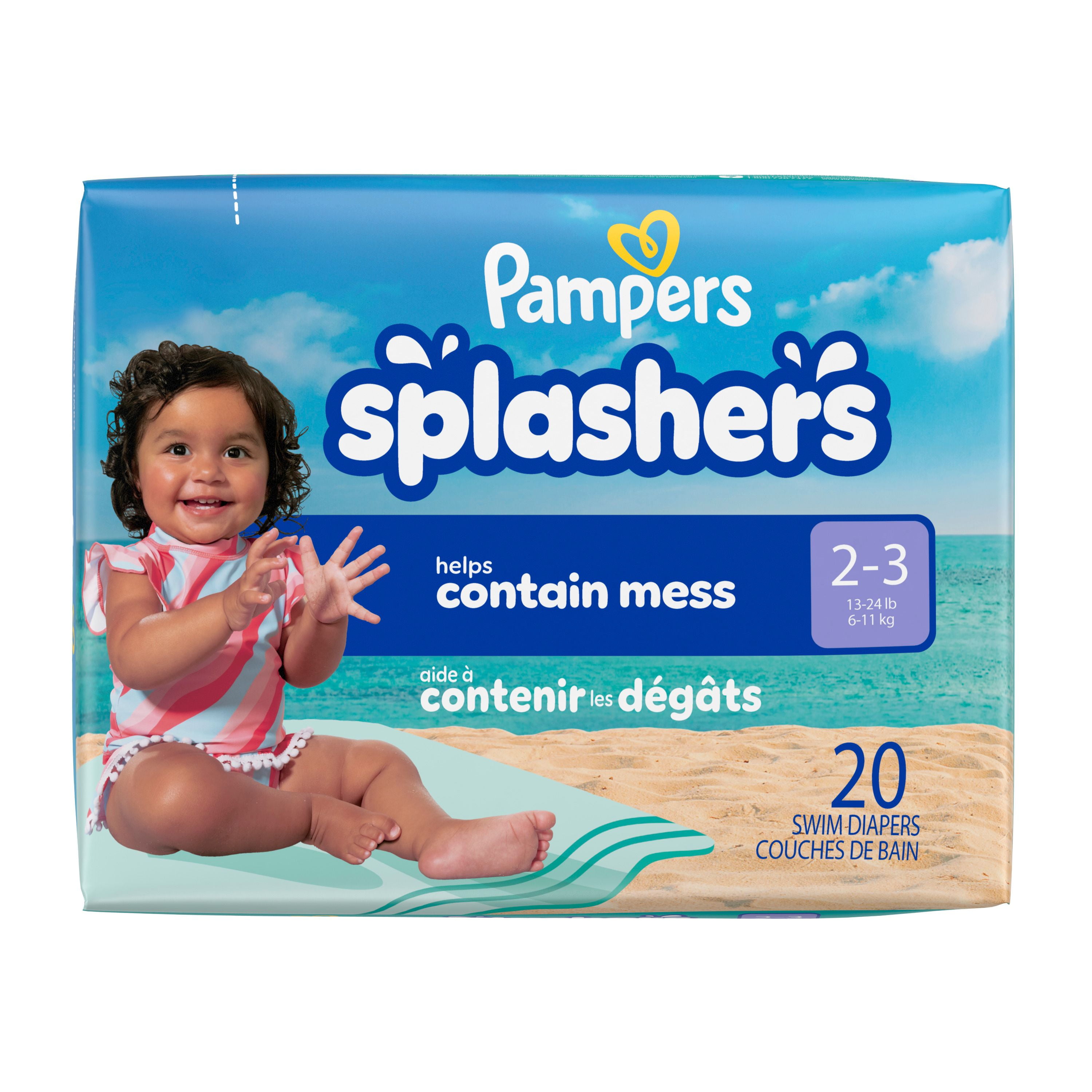Pampers Splashers Swim Diapers, Size 3-5, Disposable Baby Swim Diapers, 17CT - 20CT