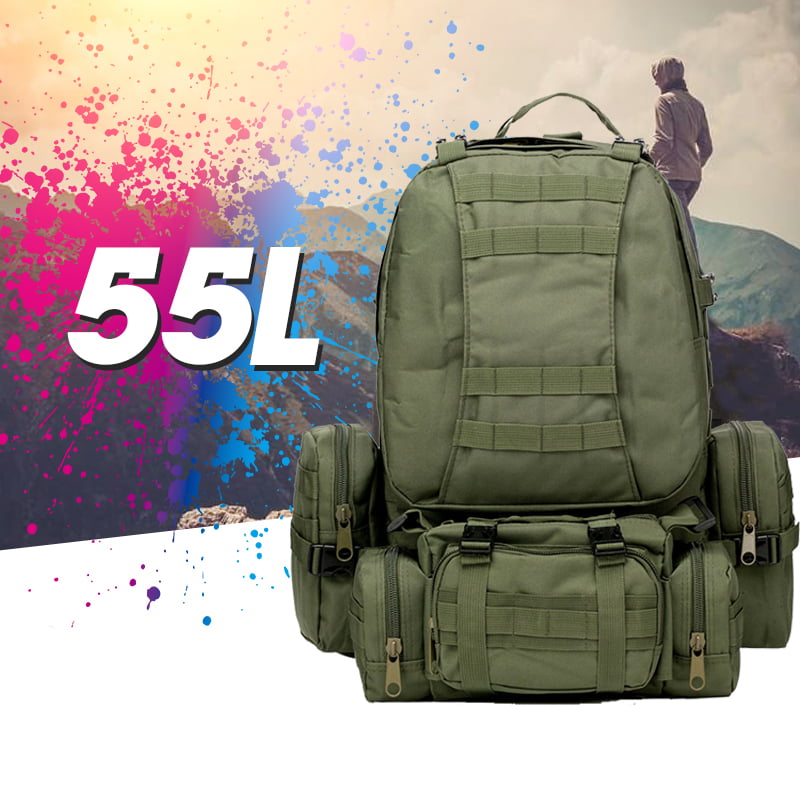Men Outdoor Backpack Military Molle Sport Bag Adjustable Riding Rucksack Travel 